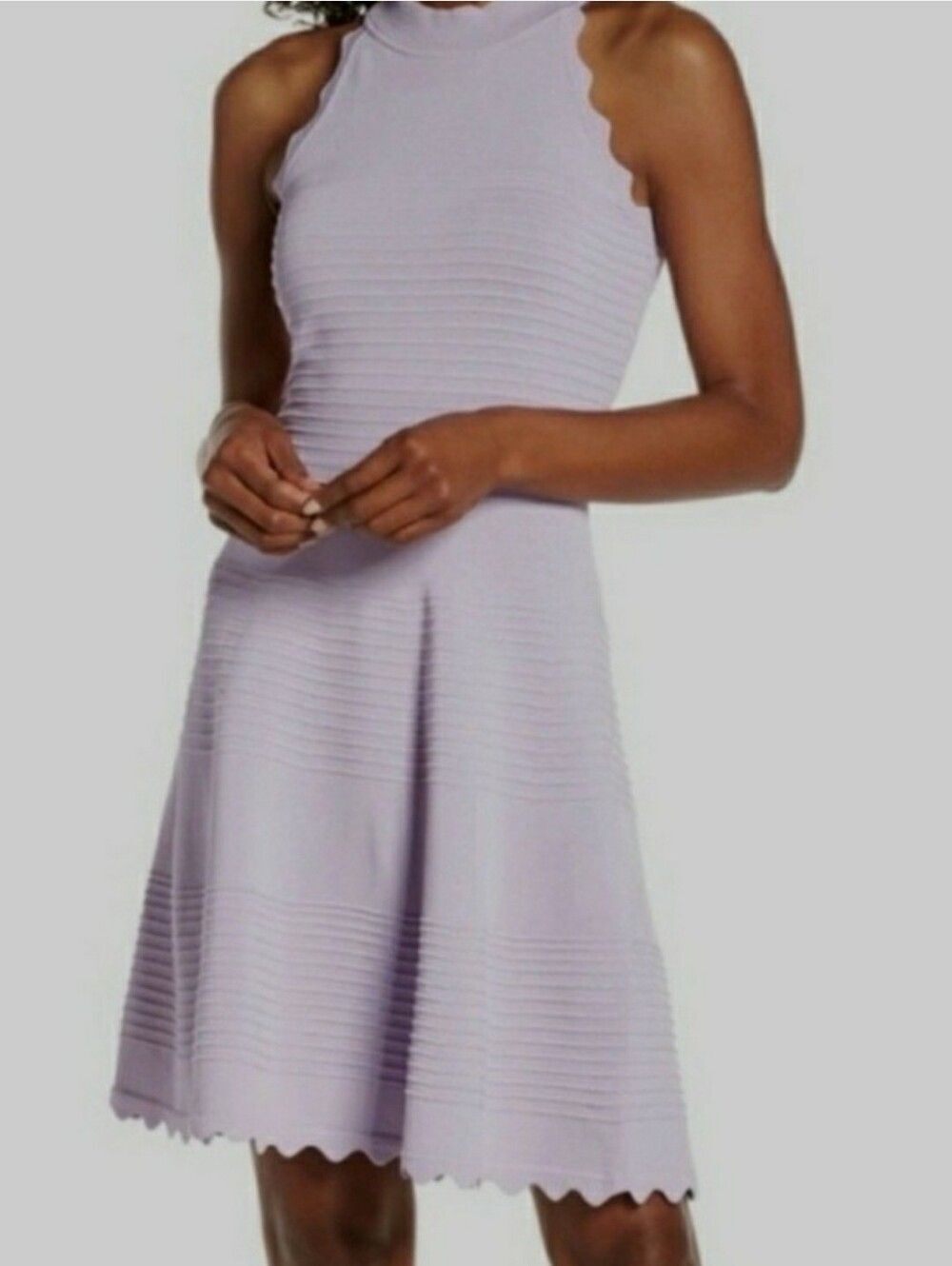 ELIZA J Lilac Sleeveless Knit Fit & Flare Dress XXL